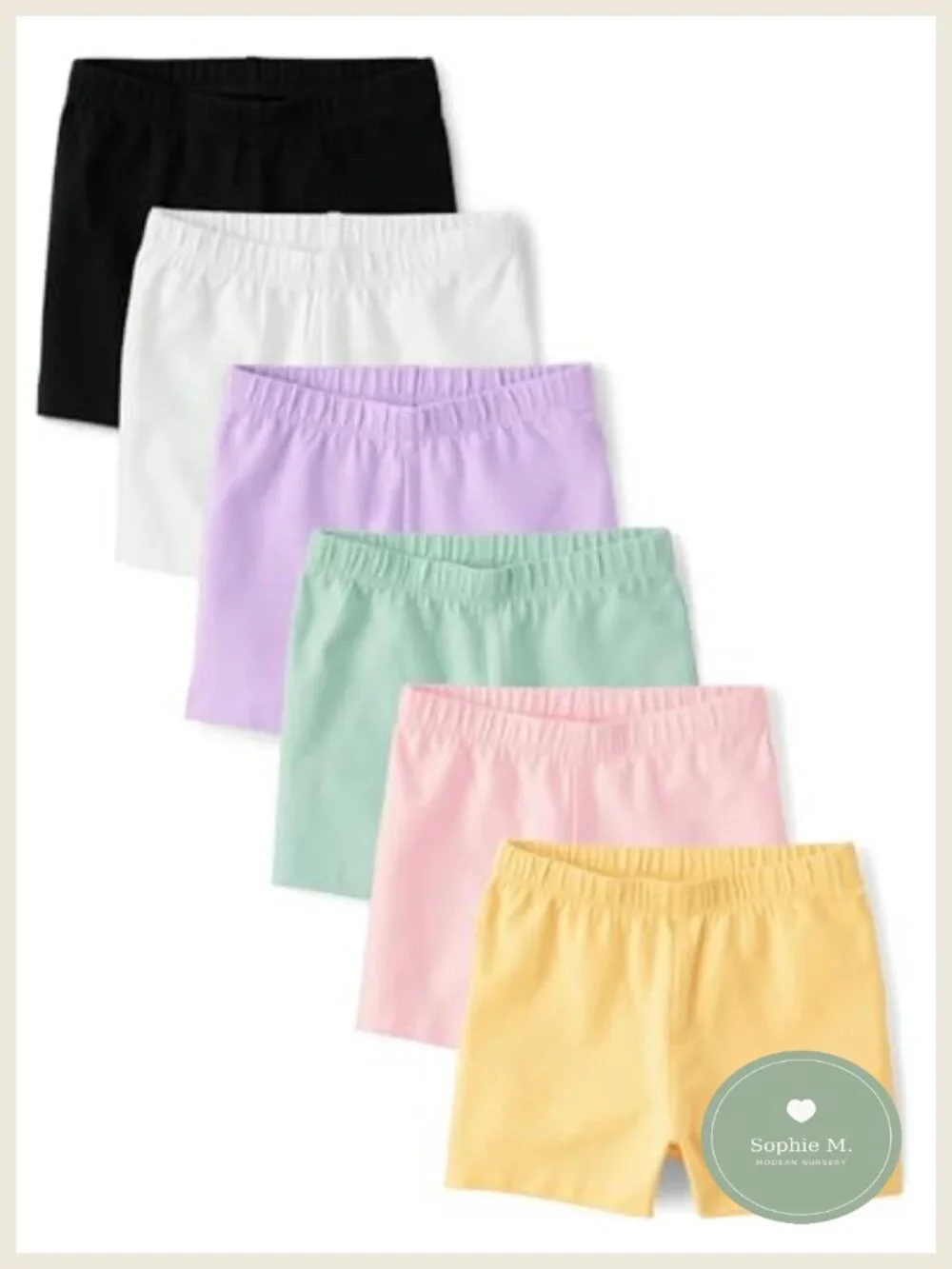 Toddler Girl Cartwheel Shorts 6-Pack Cotton Spandex Mid Rise Pull-On